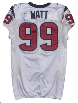 2011 J.J. Watt Game Used & Signed Houston Texans Road Jersey Photo Matched To 10/23/2011 (NFL-PSA/DNA & Sports Investors Authentication)